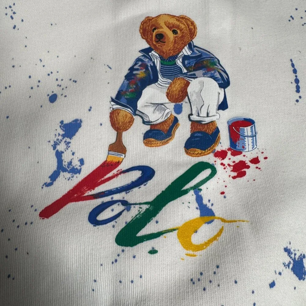 Ralph‎ Lauren Baby Boys White & Navy Sweatshirt Size NEW WITH TAG top only